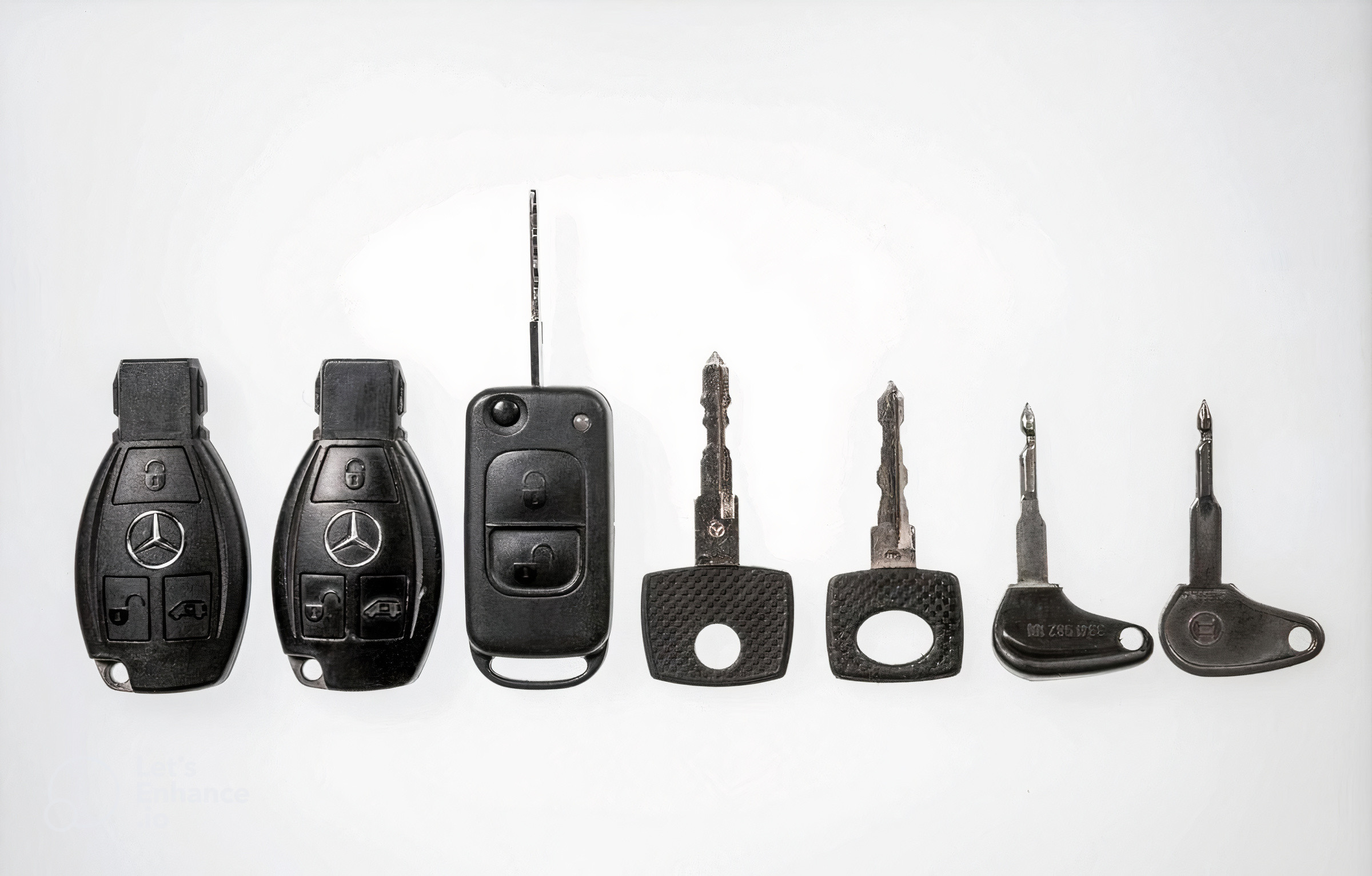 Prabangos atskleidimas: „Mercedes-Benz” raktų dizaino raida